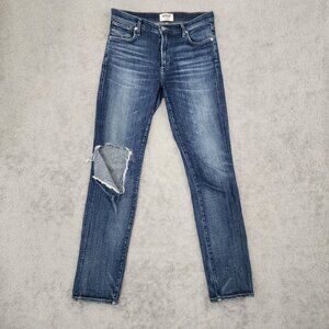 Agolde Women's Premium Distressed Skinny Jeans Size 27 Blue Denim  27CT